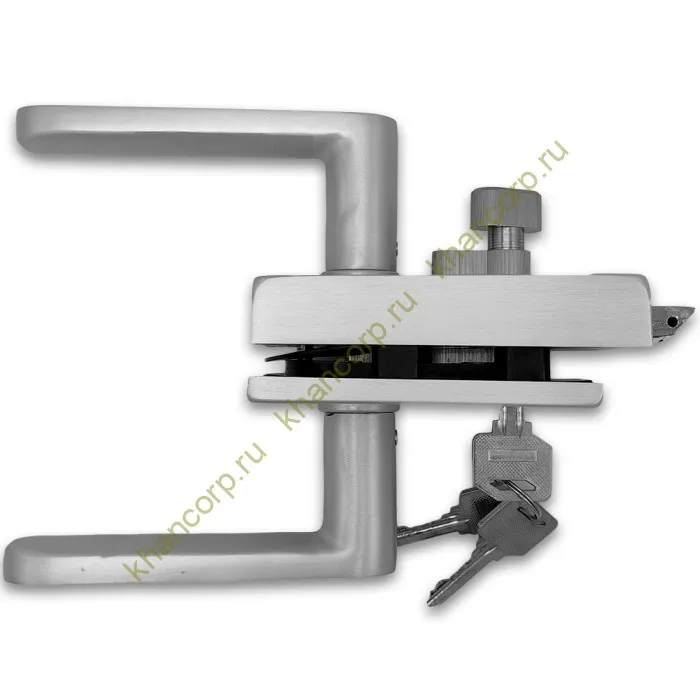 Замок FMZ-33.1 для межкомнатной двери из стекла, с притвором ключ/защелка, алюминий/анодированный
