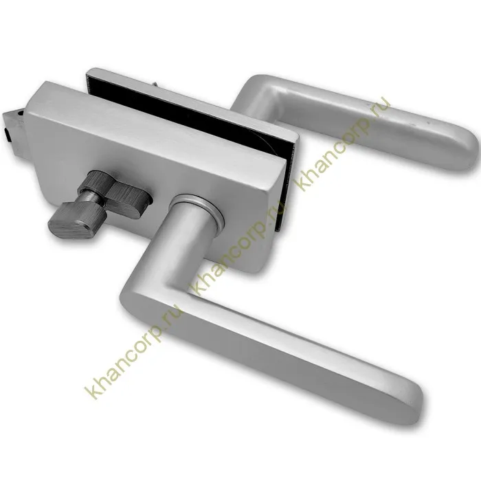 Замок FMZ-33.1 для межкомнатной двери из стекла, с притвором ключ/защелка, алюминий/анодированный