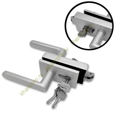 Замок FMZ-33.1 для межкомнатной двери из стекла, с притвором ключ/защелка, алюминий/анодированный