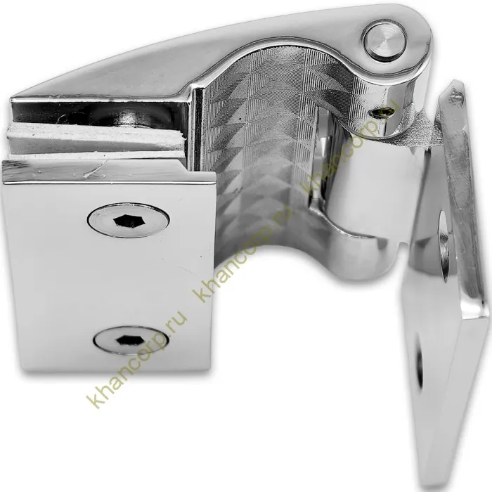 Петля Европа FDP-114 стена-стекло 90° без крышек, цинк/хром