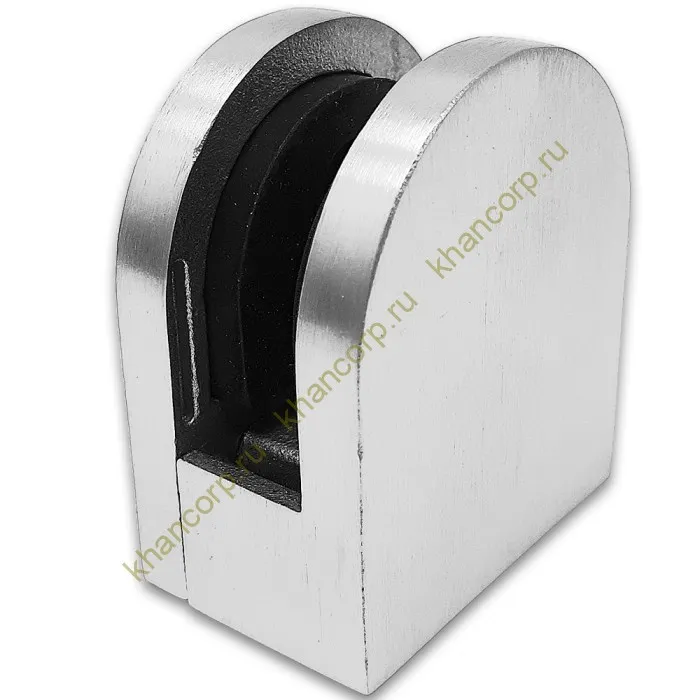 Крепление стекла FKK-82, 46х40х25 к плоской трубе или полу, литое, нержавейка/матовый