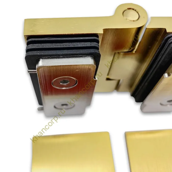 Петля Майя FDP-171 стекло-стекло 180˚, латунь/брашированное золото