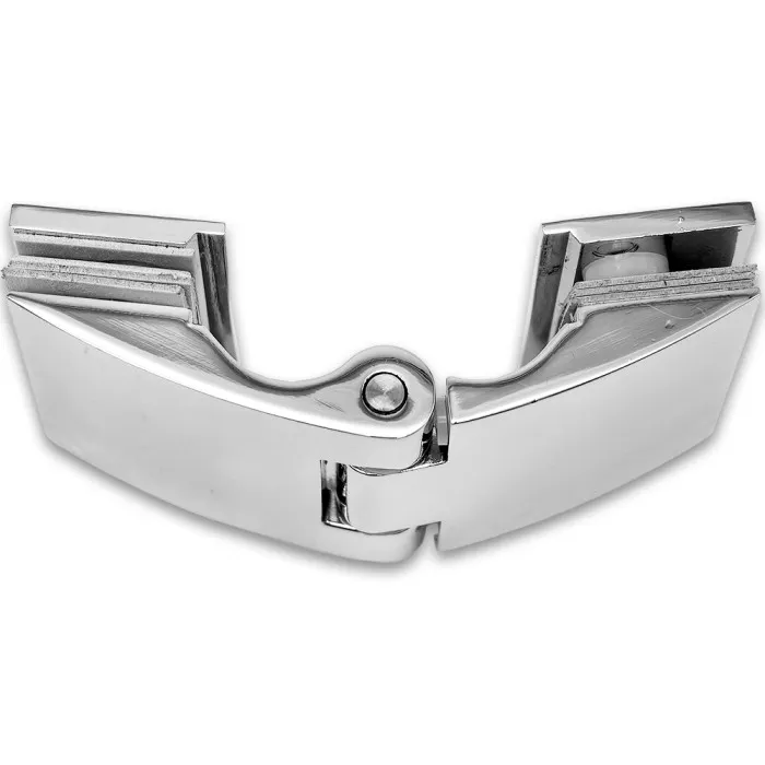 Петля Европа FDP-115 стекло-стекло 180˚ без крышек, цинк/хром