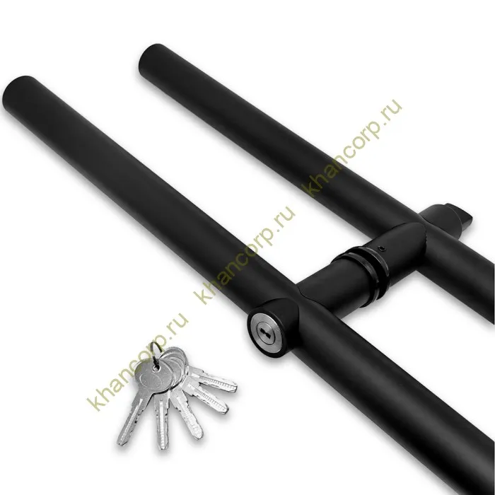 Ручка FKR-213 для стеклянной двери 35x1125х1500х1 м с замком, нержавейка/черный