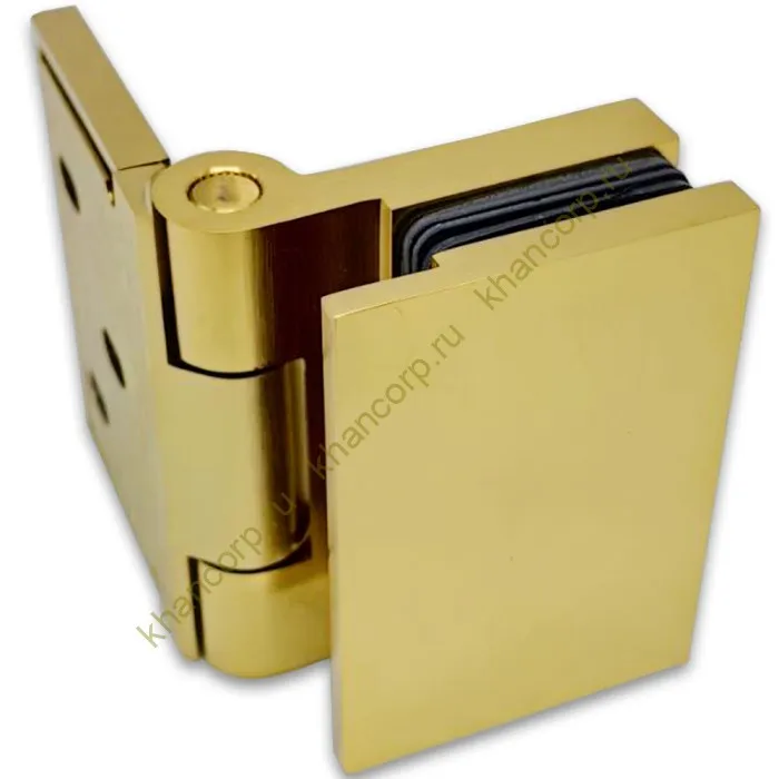 Петля Майя FDP-172 стена-стекло 90˚открывание внутрь, латунь/брашированное золото