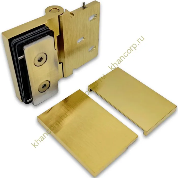 Петля Майя FDP-172 стена-стекло 90˚открывание внутрь, латунь/брашированное золото