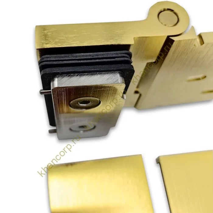 Петля Майя FDP-172 стена-стекло 90˚открывание внутрь, латунь/брашированное золото