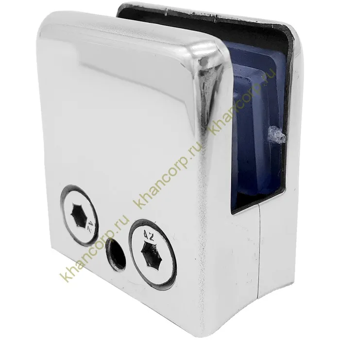 Крепление стекла FKK-87, 46х44 к круглой трубе Ø38, нержавейка/полированный