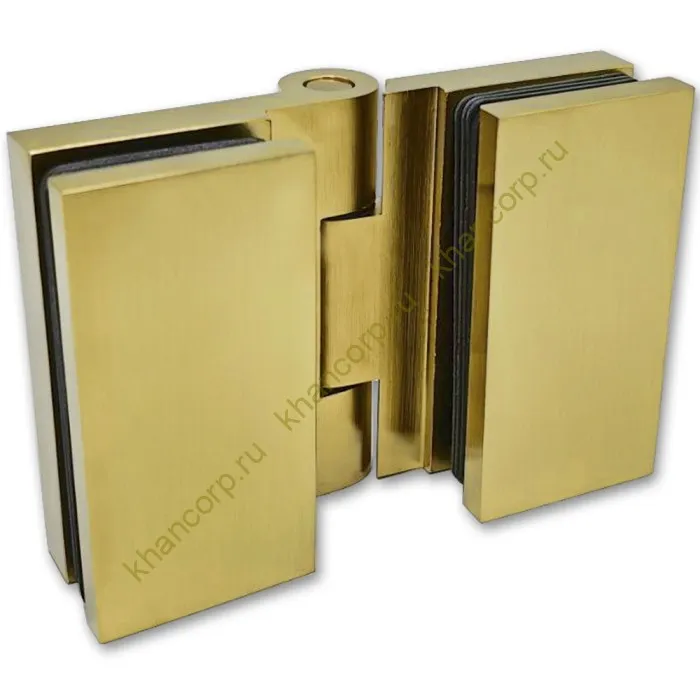 Петля Майя FDP-173 стекло-стекло 135˚-180˚, латунь/брашированное золото