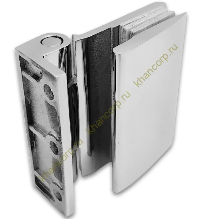 Петля Европа FDP-116 с обратной осью стена-стекло 90° без крышек, нержавейка/матовый