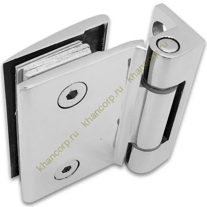 Петля Европа FDP-116 с обратной осью стена-стекло 90° без крышек, нержавейка/матовый