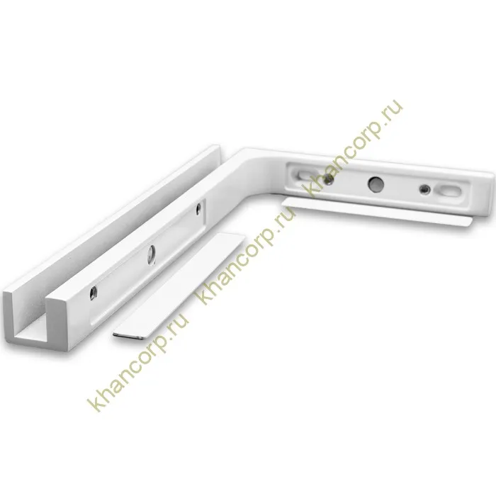 Угловой стабилизатор Диор FDK-5R стена-стекло 90˚ правый, нержавейка/белый