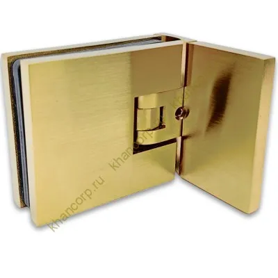 Петля Аврора FDP-180 стена-стекло 90˚ с крышками, латунь/брашированное золото