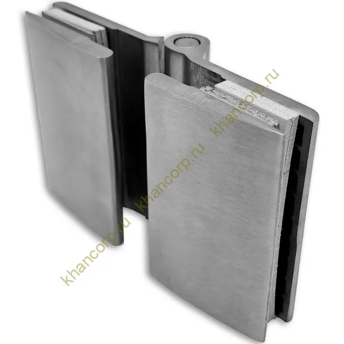 Петля Европа FDP-117 с обратной осью стекло-стекло 180˚ без крышек, нержавейка/матовый