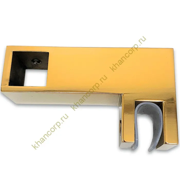 Держатель стекла FDC-55 сквозной 15х15 горизонтальный, нержавейка/золото