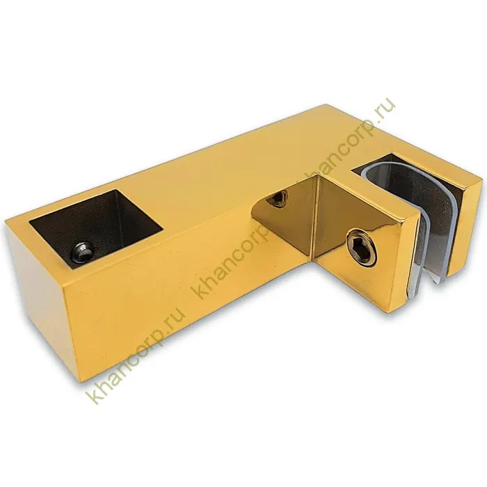 Держатель стекла FDC-55 сквозной 15х15 горизонтальный, нержавейка/золото