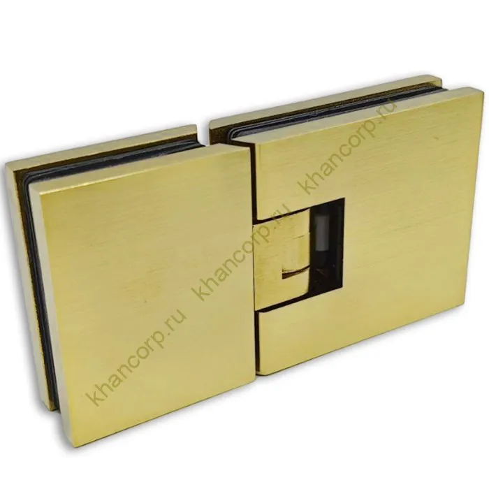 Петля Аврора FDP-181 стекло-стекло 180˚ с крышками, латунь/брашированное золото