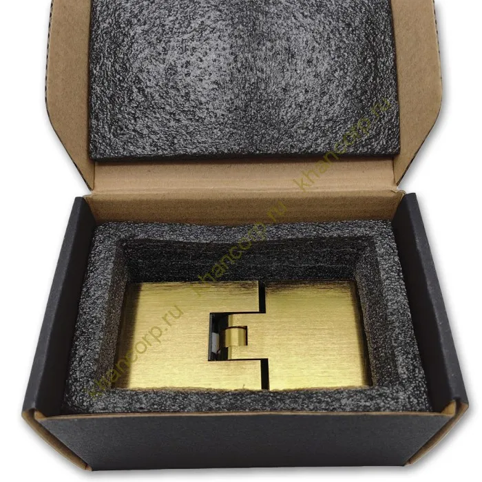 Петля Аврора FDP-181 стекло-стекло 180˚ с крышками, латунь/брашированное золото