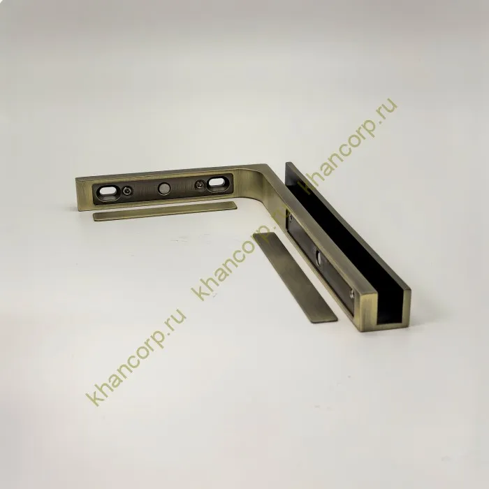 Угловой стабилизатор FDK-5R Диор стена-стекло 90˚ левый, нержавейка/бронза