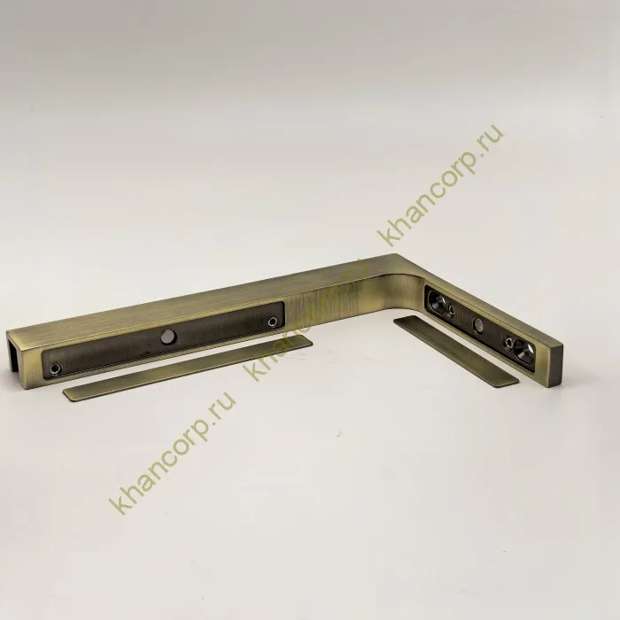 Угловой стабилизатор FDK-5R Диор стена-стекло 90˚ левый, нержавейка/бронза