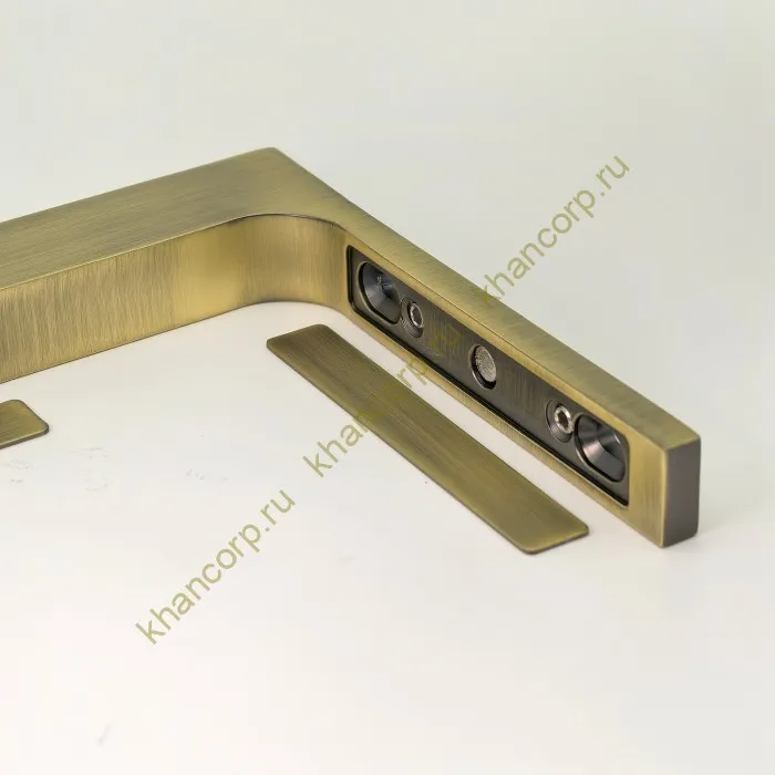 Угловой стабилизатор FDK-5R Диор стена-стекло 90˚ левый, нержавейка/бронза