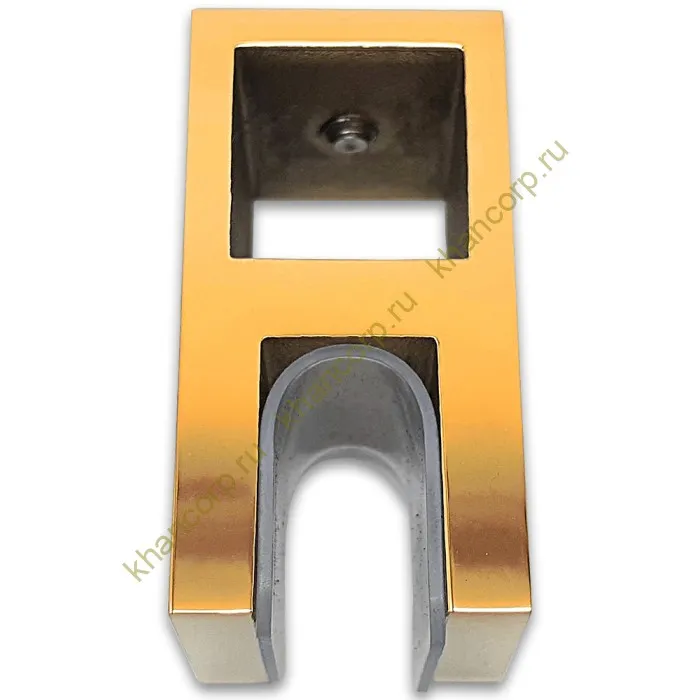 Держатель стекла FDC-58 сквозной 15х15 вертикальный, нержавейка/золото