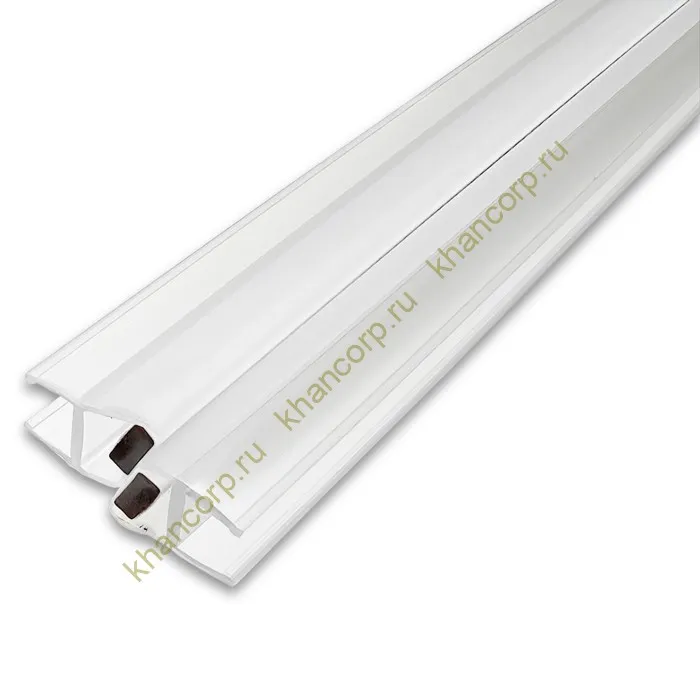 Уплотнитель магнитный узкопрофильный ПРЕМИУМ 135°, 180° прозрачный с белым магнитом 2.5 м под стекло 8 мм FDPP-811.8