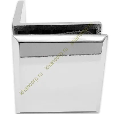 Коннектор Бета β FDK-23 стена-стекло 90˚ с пластиной, нержавейка/полированный