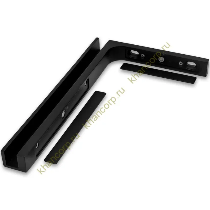 Угловой стабилизатор Диор FDK-5R стена-стекло 90˚ правый, нержавейка/черный