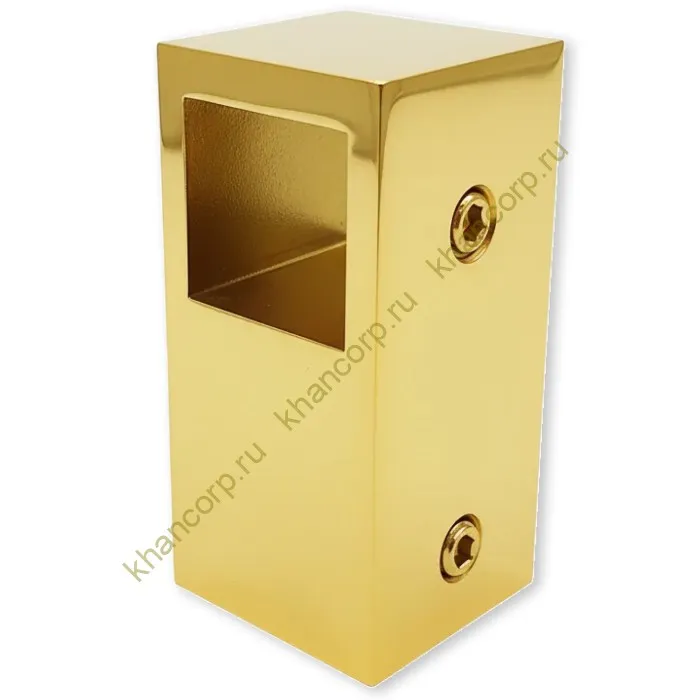 Соединитель FDC-56 трубы 15х15 сквозной Т-образный, нержавейка/золото