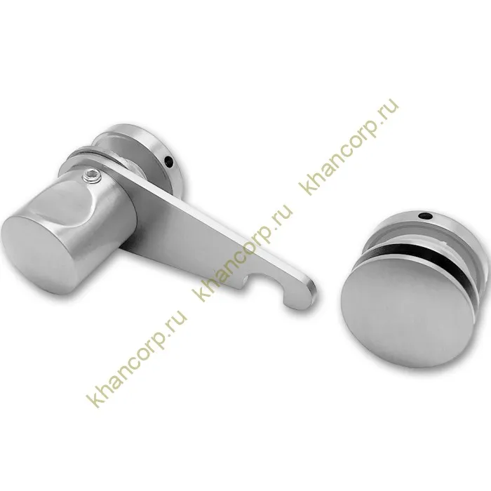 Защелка сантехническая FDA-89R стекло-стекло правая, нержавейка/матовый
