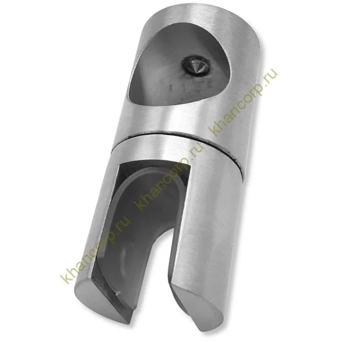 Держатель стекла FDC-11 трубы 19 сквозной 0°-360°, нержавейка/матовый