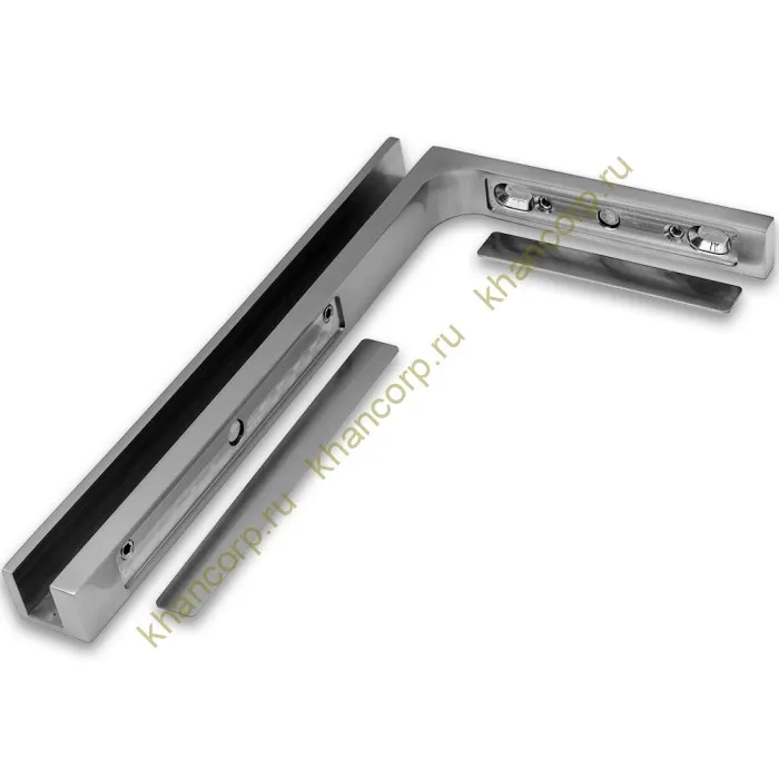 Угловой стабилизатор Диор FDK-5R стена-стекло 90˚ правый, нержавейка/матовый