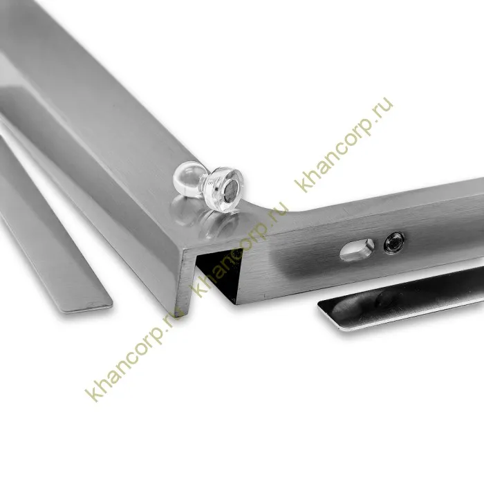 Угловой стабилизатор Диор FDK-5R стена-стекло 90˚ правый, нержавейка/матовый