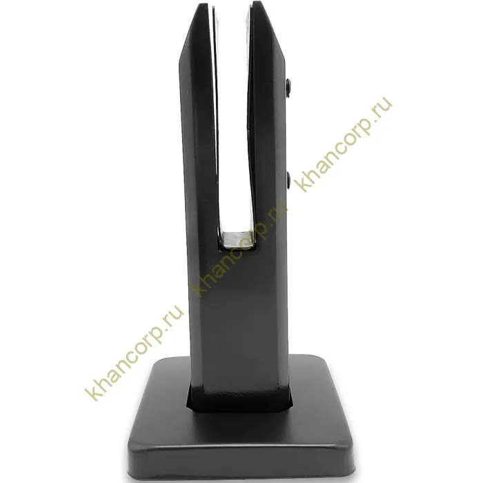 Стойка FOS-03 для стекла напольная 95х200 мм без сверления, нержавейка/черный