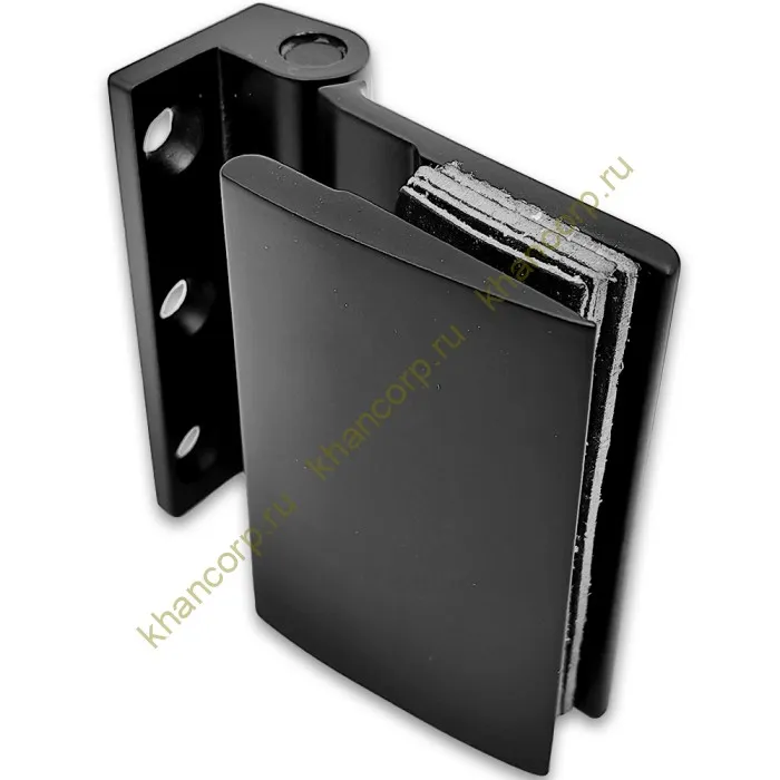 Петля Европа FDP-116  с обратной осью стена-стекло 90° без крышек, нержавейка/черный