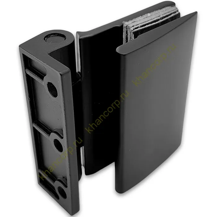 Петля Европа FDP-116  с обратной осью стена-стекло 90° без крышек, нержавейка/черный