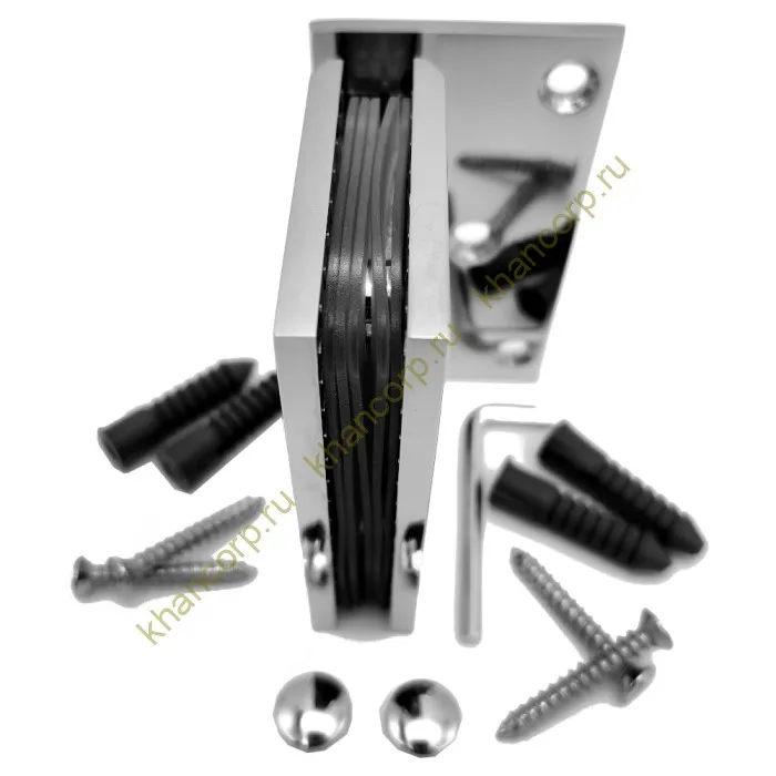 Петля Альфа α FDP-10 стена-стекло с боковым креплением, нержавейка/полированный