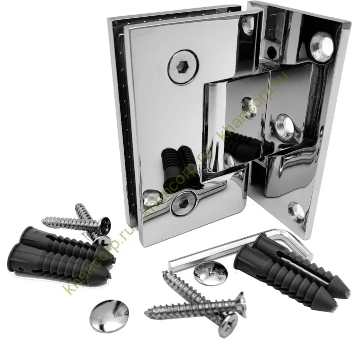 Петля Альфа α FDP-10 стена-стекло с боковым креплением, нержавейка/полированный