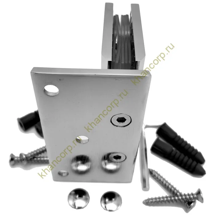 Петля Альфа α FDP-10 стена-стекло с боковым креплением, нержавейка/полированный