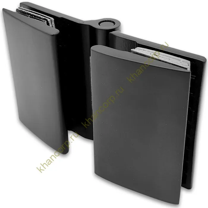 Петля Европа FDP-117 с обратной осью стекло-стекло 180˚ без крышек, нержавейка/черный