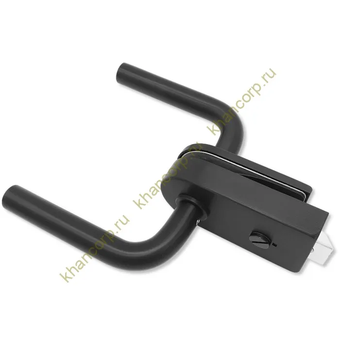 Замок сантехнический FMZ-32.1 для двери из стекла, с притвором, алюминий/черный