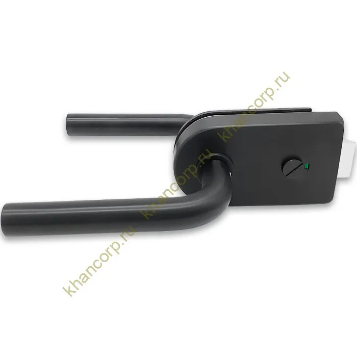 Замок сантехнический FMZ-32.1 для двери из стекла, с притвором, алюминий/черный