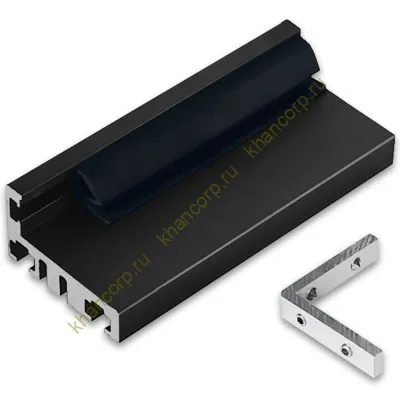 Комплект дверной коробки FDM-63, L-образный 2.5 м, алюминий/черный