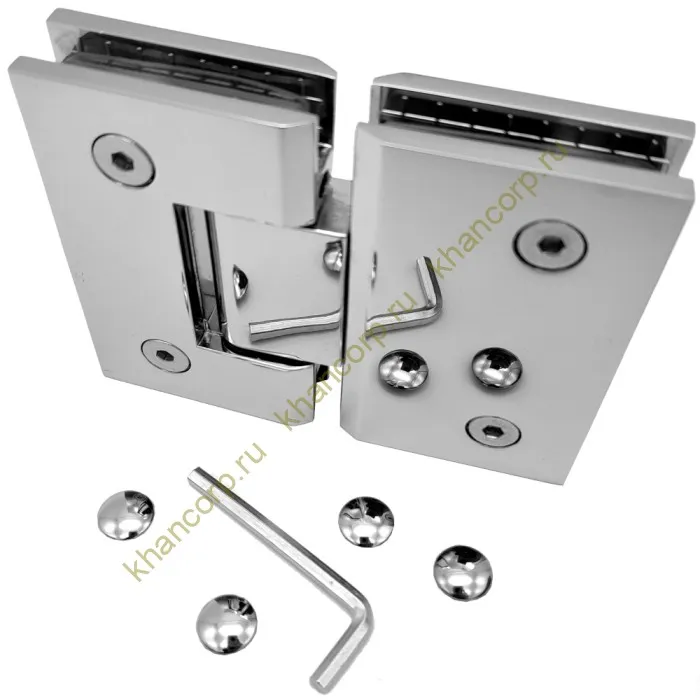 Петля Альфа α FDP-12 стекло-стекло 180˚, нержавейка/полированный