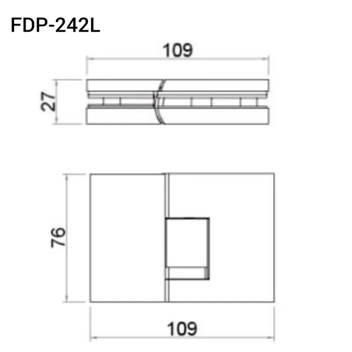 Петля Фурия FDP-242L стекло-стекло 180° левая, с подъемным механизмом, латунь/черный