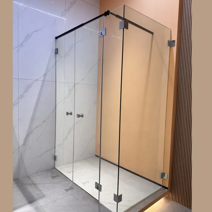 Петля Фурия FDP-242L стекло-стекло 180° левая, с подъемным механизмом, латунь/черный