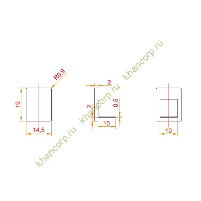 Заглушка торцевая FDPA-601 для П-образного профиля FDPA-60, нержавейка/полированный