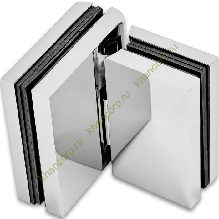 Петля Фурия FDP-242R стекло-стекло 180° правая, с подъемным механизмом, латунь/хром