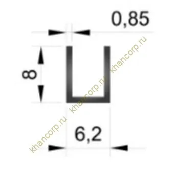 Профиль для стекла и зеркал FSZP-10.3 толщиной 4 мм, длина 3 метра, алюминий/золото